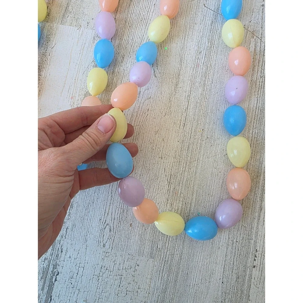 Vintage blow mold Easter Garland plastic pastels spring tree decor